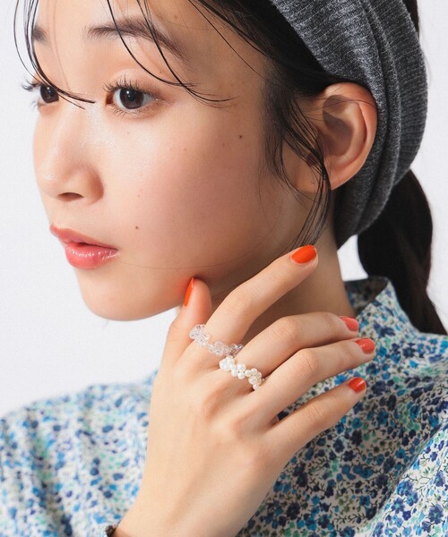 BEAMS BOY（ビームスボーイ）の「パーティー リング 2セット（リング・レディース・シルバー/ホワイト・ONE SIZE）」の3枚目の写真