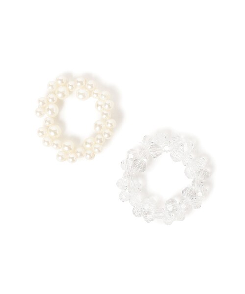 BEAMS BOY（ビームスボーイ）の「パーティー リング 2セット（リング・レディース・シルバー/ホワイト・ONE SIZE）」の5枚目の写真