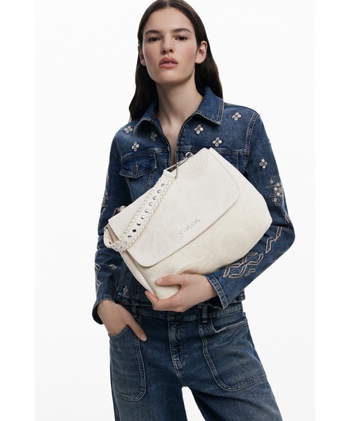 Desigual(デシグアル)の「フラワー刺繍ハンドバッグショルダーストラップ付き(ハンドバッグ・レディース・ホワイト・FREE)」の9枚目の写真