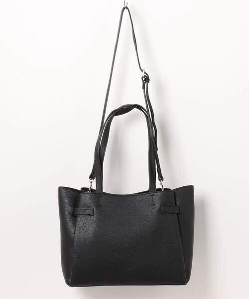 m.f.editorial（エムエフエディトリアル）の「【2way】結びベルトデザイン トートバッグ A4対応（トートバッグ・レディース・ベージュ/ブラック・FREE）」の4枚目の写真