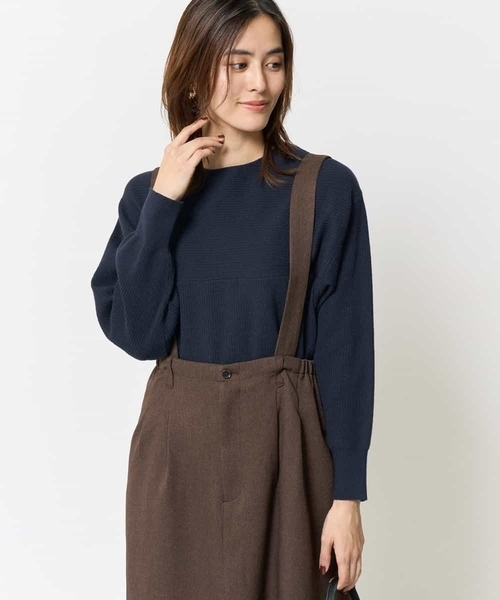 a.v.v(アーヴェヴェ)の「【WEB限定/洗える】切替ボートネックチュニックニット(ニット/セーター・レディース・グレー/アイボリー/ネイビー/モカ・34/36/38/42/40)」の4枚目の写真