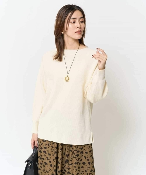 a.v.v(アーヴェヴェ)の「【WEB限定/洗える】切替ボートネックチュニックニット(ニット/セーター・レディース・グレー/アイボリー/ネイビー/モカ・34/36/38/42/40)」の11枚目の写真
