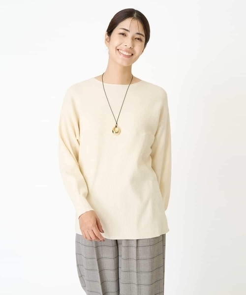 a.v.v(アーヴェヴェ)の「【WEB限定/洗える】切替ボートネックチュニックニット(ニット/セーター・レディース・グレー/アイボリー/ネイビー/モカ・34/36/38/42/40)」の15枚目の写真
