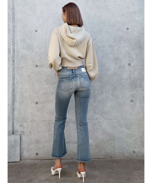 GYDA（ジェイダ）の「PRESH short ニットパーカー（ニット/セーター・レディース・ライトグレー/ライトイエロー/ブラック・FREE）」の9枚目の写真