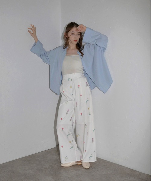 ZIMMERMANN ワイドパンツ フローラルプリント【関税なし】 ZIMMERMANN ワイドパンツ フローラルプリント【関税なし