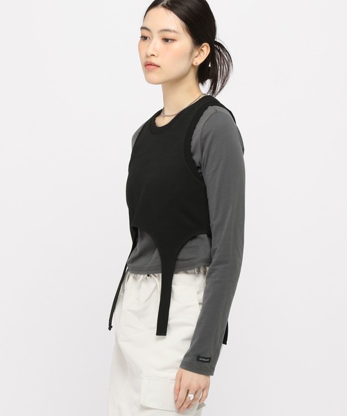 3.3 Field Trip (3.3フィールドトリップ)の「3.3 Field Trip/ガーターレイヤープルオーバー(Tシャツ/カットソー・レディース・ブルー/チャコール・FREE)」の7枚目の写真