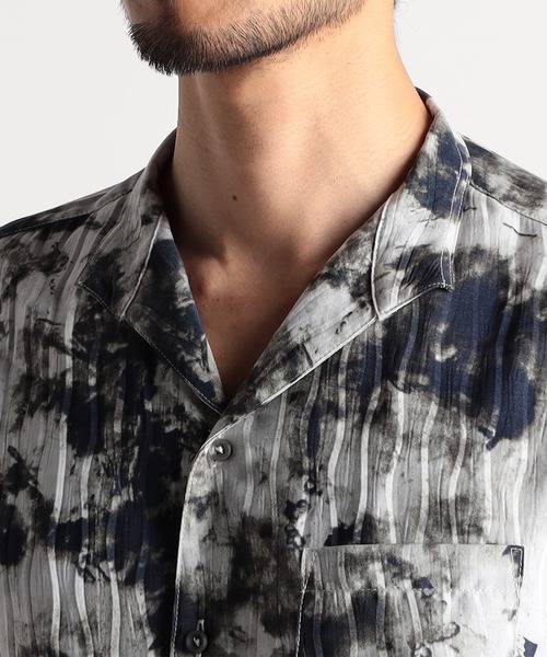 NICOLE CLUB FOR MEN(ニコルクラブフォーメン)の「アラカルトプリント 7分袖ショートスタンドカラーシャツ(シャツ/ブラウス・メンズ・オフホワイト/ブラック系/ブラック/ホワイト系・LARGE/MEDIUM/X-LARGE)」の12枚目の写真