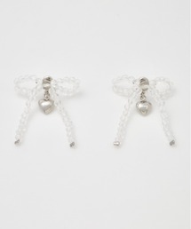 SLY(XC)RIBBON CHARM P/EARRING { `[ sAX(sAXipj)
