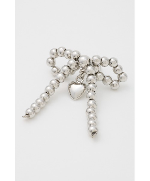 SLY（スライ）の「RIBBON CHARM P/EARRING リボン チャーム ピアス（ピアス（両耳用）・レディース・クリア/シルバー/ホワイト・FREE）」の8枚目の写真