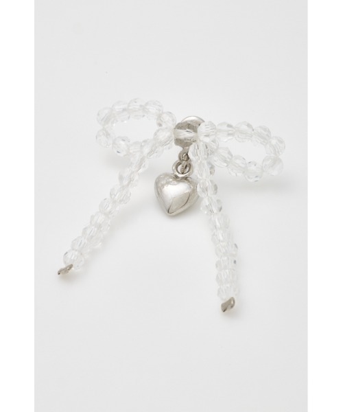 SLY（スライ）の「RIBBON CHARM P/EARRING リボン チャーム ピアス（ピアス（両耳用）・レディース・クリア/シルバー/ホワイト・FREE）」の12枚目の写真
