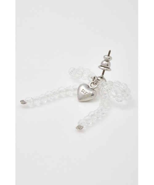 SLY（スライ）の「RIBBON CHARM P/EARRING リボン チャーム ピアス（ピアス（両耳用）・レディース・クリア/シルバー/ホワイト・FREE）」の15枚目の写真