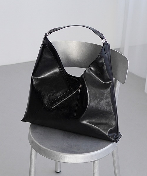 MinoriTY】ガラスPUレザートライアングル2WAYトートバッグ/ショルダー