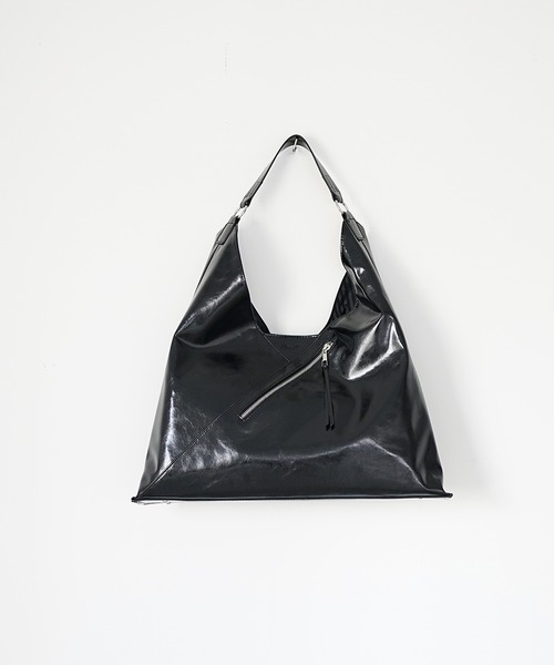 MinoriTY（マイノリティ）の「【MinoriTY】ガラスPUレザートライアングル2WAYトートバッグ/ショルダーバッグ（トートバッグ・メンズ・ブラック・FREE）」の9枚目の写真