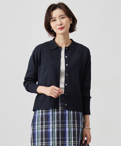 J.PRESS(ジェイプレス)の「【洗える】ニットポロ カーディガン(ニット/セーター・レディース・ベージュ系/ネイビー系/アイボリー系・T15/T13)」の3枚目の写真