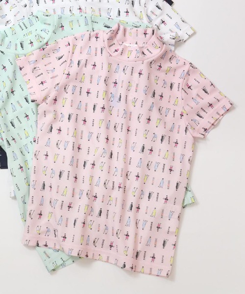 Picone CLUB(ピッコーネクラブ)の「ゴルフピコ柄プルオーバー(Tシャツ/カットソー・レディース・ホワイト/ライトグリーン/ピンク/ネイビー・L/M/S)」の1枚目の写真