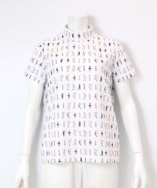 Picone CLUB(ピッコーネクラブ)の「ゴルフピコ柄プルオーバー(Tシャツ/カットソー・レディース・ホワイト/ライトグリーン/ピンク/ネイビー・L/M/S)」の5枚目の写真