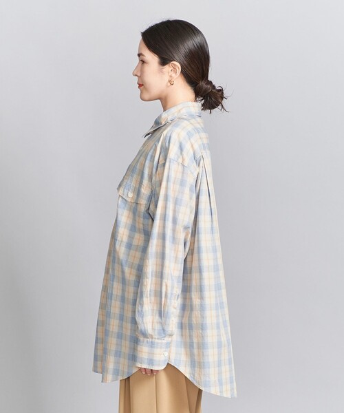BEAUTY&YOUTH UNITED ARROWS(ビューティーアンドユースユナイテッドアローズ)の「麻コットン チェック シャツ(シャツ/ブラウス・レディース・ベージュ/ライトブルー/ダークグレー・S/M)」の13枚目の写真