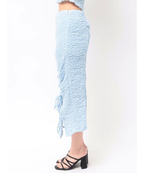 CALNAMUR（カルナムール）の「SHINY GATHER STRAIGHT SK/シャイニーギャザーストレートスカート（スカート・レディース・ピンク/ブルー/ライトイエロー・FREE）」の5枚目の写真