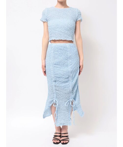 CALNAMUR（カルナムール）の「SHINY GATHER STRAIGHT SK/シャイニーギャザーストレートスカート（スカート・レディース・ピンク/ブルー/ライトイエロー・FREE）」の12枚目の写真