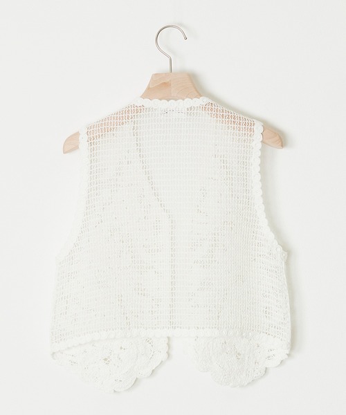 ADAWAS（アダワズ）の「ADAWAS/アダワス LILY EMBROIDERY V-NECK VEST Vネックベスト（ベスト・レディース・ホワイト/ブラック/ミント・ONE SIZE）」の4枚目の写真