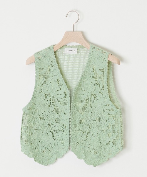 ADAWAS（アダワズ）の「ADAWAS/アダワス LILY EMBROIDERY V-NECK VEST Vネックベスト（ベスト・レディース・ホワイト/ブラック/ミント・ONE SIZE）」の19枚目の写真