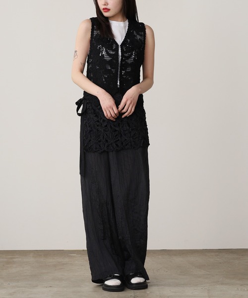 ADAWAS（アダワズ）の「ADAWAS/アダワス LILY EMBROIDERY V-NECK VEST Vネックベスト（ベスト・レディース・ホワイト/ブラック/ミント・ONE SIZE）」の16枚目の写真
