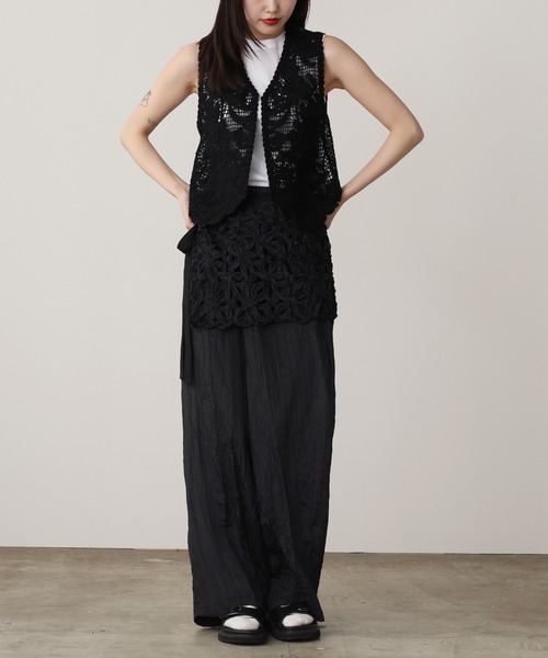 ADAWAS（アダワズ）の「ADAWAS/アダワス LILY EMBROIDERY V-NECK VEST Vネックベスト（ベスト・レディース・ホワイト/ブラック/ミント・ONE SIZE）」の15枚目の写真