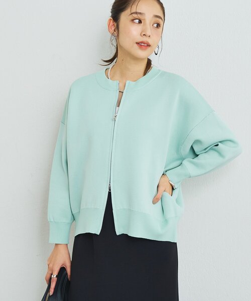 un dix cors(アンディコール)の「《オンオフ着回せる》スウェットライクニットカーディガン(カーディガン/ボレロ・レディース・チャコールグレー/オレンジ/オフホワイト/ピンク/グリーン/アイボリー/ダークグレー・FREE)」の6枚目の写真