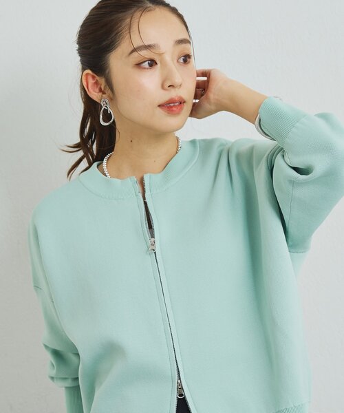 un dix cors(アンディコール)の「《オンオフ着回せる》スウェットライクニットカーディガン(カーディガン/ボレロ・レディース・チャコールグレー/オレンジ/オフホワイト/ピンク/グリーン/アイボリー/ダークグレー・FREE)」の9枚目の写真