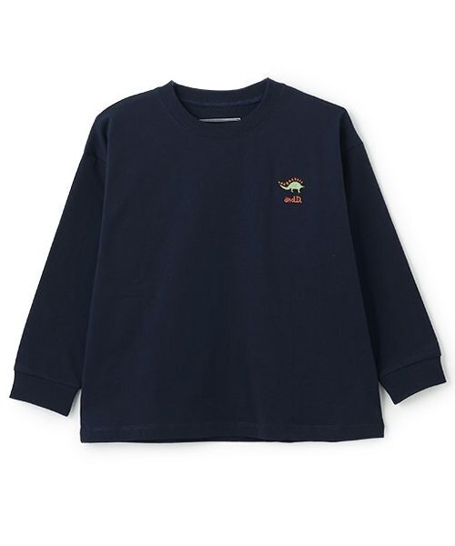 and D. petit main（アンドディープティマイン）の「【365D.】アソート刺しゅうワイド長袖Tシャツ（Tシャツ/カットソー・キッズ・オフホワイト/レモンイエロー/ブラック/サックスブルー/ライトピンク/ネイビー/ラベンダー/ライトグレー・90cm/110cm/150cm/120cm/140cm/100cm/130cm）」の4枚目の写真