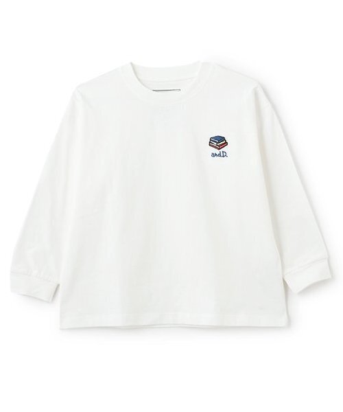and D. petit main（アンドディープティマイン）の「【365D.】アソート刺しゅうワイド長袖Tシャツ（Tシャツ/カットソー・キッズ・オフホワイト/レモンイエロー/ブラック/サックスブルー/ライトピンク/ネイビー/ラベンダー/ライトグレー・90cm/110cm/150cm/120cm/140cm/100cm/130cm）」の2枚目の写真