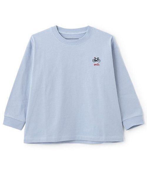 and D. petit main（アンドディープティマイン）の「【365D.】アソート刺しゅうワイド長袖Tシャツ（Tシャツ/カットソー・キッズ・オフホワイト/レモンイエロー/ブラック/サックスブルー/ライトピンク/ネイビー/ラベンダー/ライトグレー・90cm/110cm/150cm/120cm/140cm/100cm/130cm）」の5枚目の写真