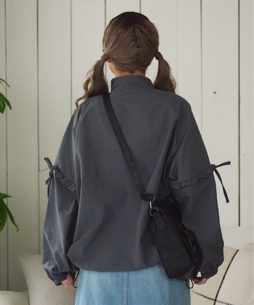 kutir（クティール）の「レース切り替えチェックフリルリボンナイロン