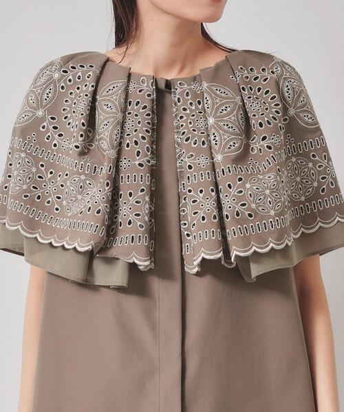 Sunauna（スーナウーナ）の「【幾何柄／エンブロイダリー】ケープカラーブラウス（シャツ/ブラウス・レディース・カーキ/ブラック・40/38）」の16枚目の写真