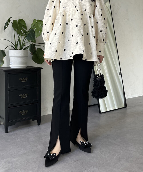 prose verse（プロズヴェール）の「フロントスリットスーパーストレッチパンツ（その他パンツ・レディース・ブラック・MEDIUM/TM/LARGE/PM/PL/TL）」の2枚目の写真