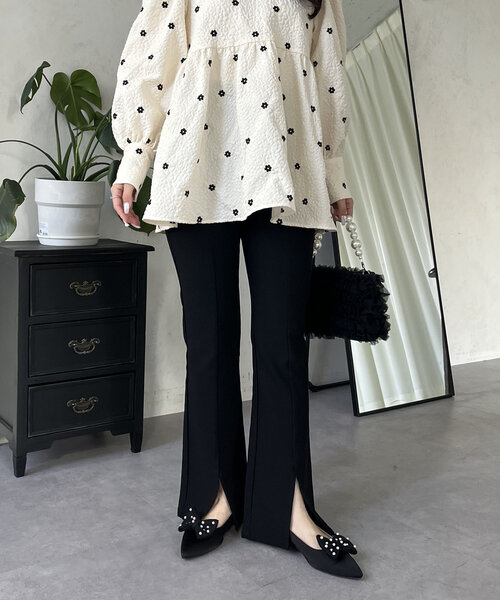 prose verse（プロズヴェール）の「フロントスリットスーパーストレッチパンツ（その他パンツ・レディース・ブラック・MEDIUM/TM/LARGE/PM/PL/TL）」の4枚目の写真