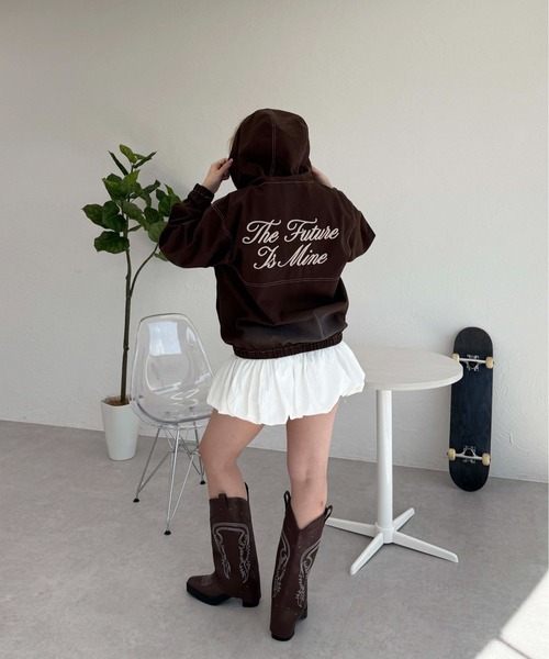 sedacle（セダクル）の「配色ステッチ加工ダックジャケット（パーカー・メンズ・ブラウン/ブラック/ライトグリーン・SMALL/MEDIUM/LARGE）」の11枚目の写真