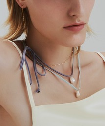 チューバ♬シルバーネックレス♡淡パープル系