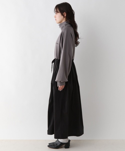 RAGEBLUE（レイジブルー）の「異素材ドッキング/トラックジャージワンピース（ワンピース・レディース・ブラック/ネイビー・FREE）」の3枚目の写真