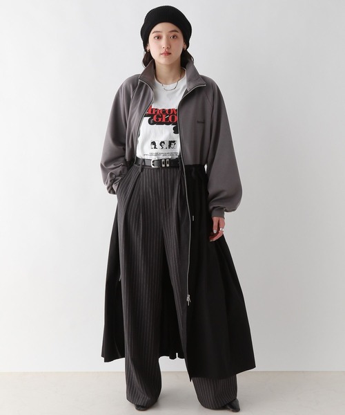 RAGEBLUE（レイジブルー）の「異素材ドッキング/トラックジャージワンピース（ワンピース・レディース・ブラック/ネイビー・FREE）」の15枚目の写真