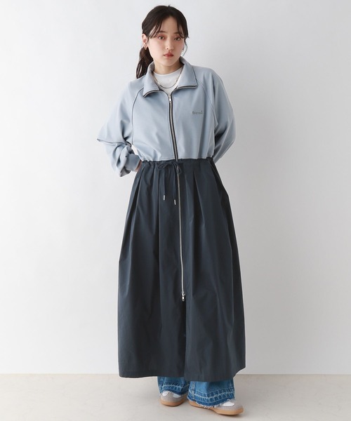 RAGEBLUE（レイジブルー）の「異素材ドッキング/トラックジャージワンピース（ワンピース・レディース・ブラック/ネイビー・FREE）」の18枚目の写真