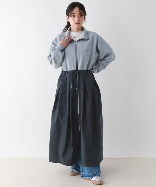 RAGEBLUE（レイジブルー）の「異素材ドッキング/トラックジャージワンピース（ワンピース・レディース・ブラック/ネイビー・FREE）」の19枚目の写真