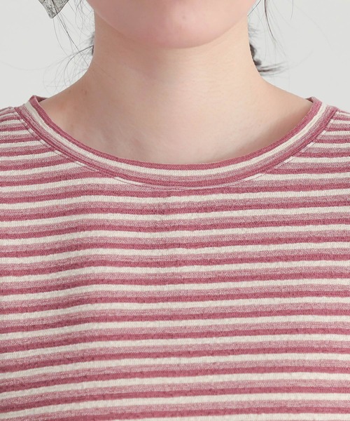 n'OrLABEL(ノアールレーベル)の「『リップルボーダーロンT』(Tシャツ/カットソー・レディース・グリーン/ピンク/ベージュ/ブラック・FREE)」の16枚目の写真