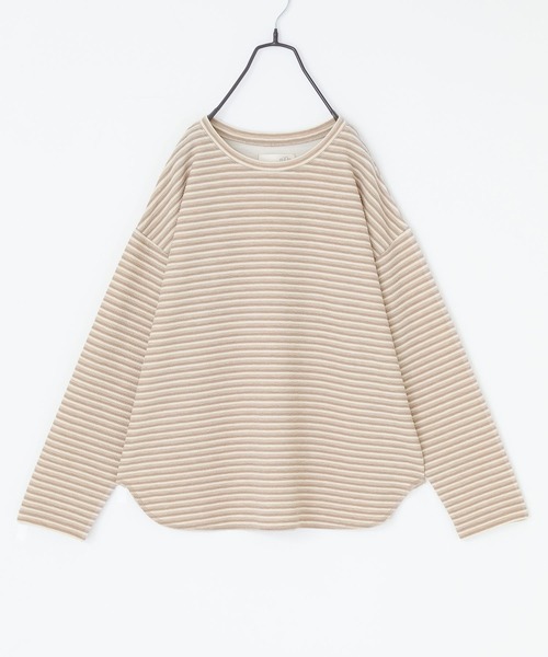 n'OrLABEL(ノアールレーベル)の「『リップルボーダーロンT』(Tシャツ/カットソー・レディース・グリーン/ピンク/ベージュ/ブラック・FREE)」の5枚目の写真