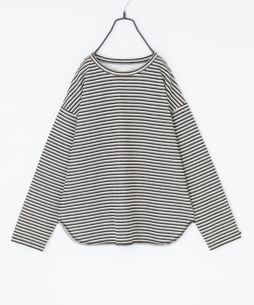 n'OrLABEL(ノアールレーベル)の「『リップルボーダーロンT』(Tシャツ/カットソー・レディース・グリーン/ピンク/ベージュ/ブラック・FREE)」の11枚目の写真