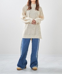 Bling Leads（ブリングリーズ）の「【RS】【Bling leads】畔編み　モックネックチュニック（チュニック）」