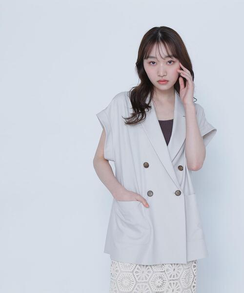 NATURAL BEAUTY BASIC(ナチュラルビューティーベーシック)の「◇ダブルブレストボクシージレ(その他アウター・レディース・ベージュ/ダークブラウン・FREE)」の2枚目の写真