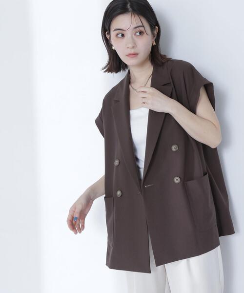 NATURAL BEAUTY BASIC(ナチュラルビューティーベーシック)の「◇ダブルブレストボクシージレ(その他アウター・レディース・ベージュ/ダークブラウン・FREE)」の13枚目の写真