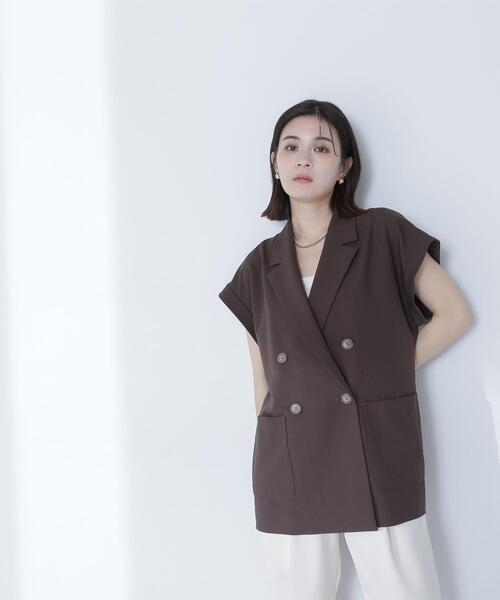 NATURAL BEAUTY BASIC(ナチュラルビューティーベーシック)の「◇ダブルブレストボクシージレ(その他アウター・レディース・ベージュ/ダークブラウン・FREE)」の17枚目の写真