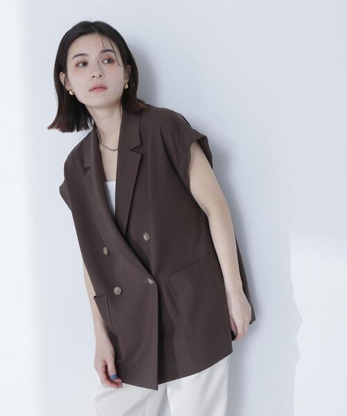 NATURAL BEAUTY BASIC(ナチュラルビューティーベーシック)の「◇ダブルブレストボクシージレ(その他アウター・レディース・ベージュ/ダークブラウン・FREE)」の18枚目の写真